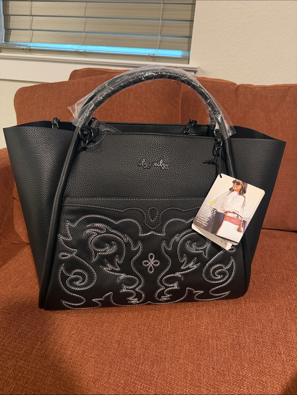 NWT Itzy Ritzy Black Outlaw Boss Tote